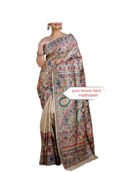Pure tussar ghicha silk saree Manish